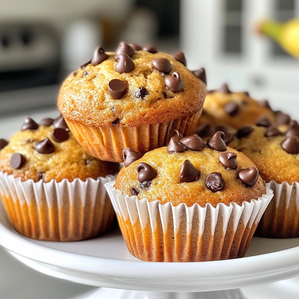 Schmackhafte Chocolate Chip Banana Muffins Einfach Backen