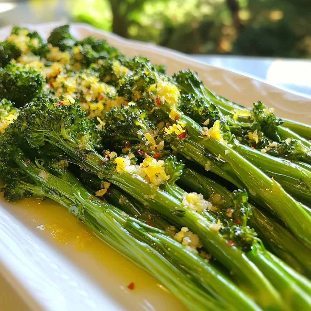 Zitronen-Knoblauch-Geröstetes Broccolini Gesund und Lecker