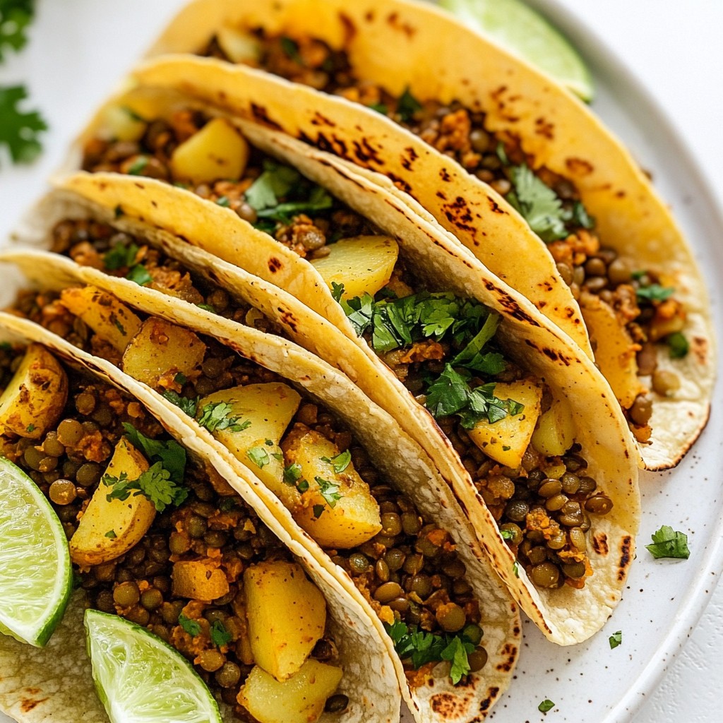 Savory easy side dish Lentil and Potato Tacos Genuss
