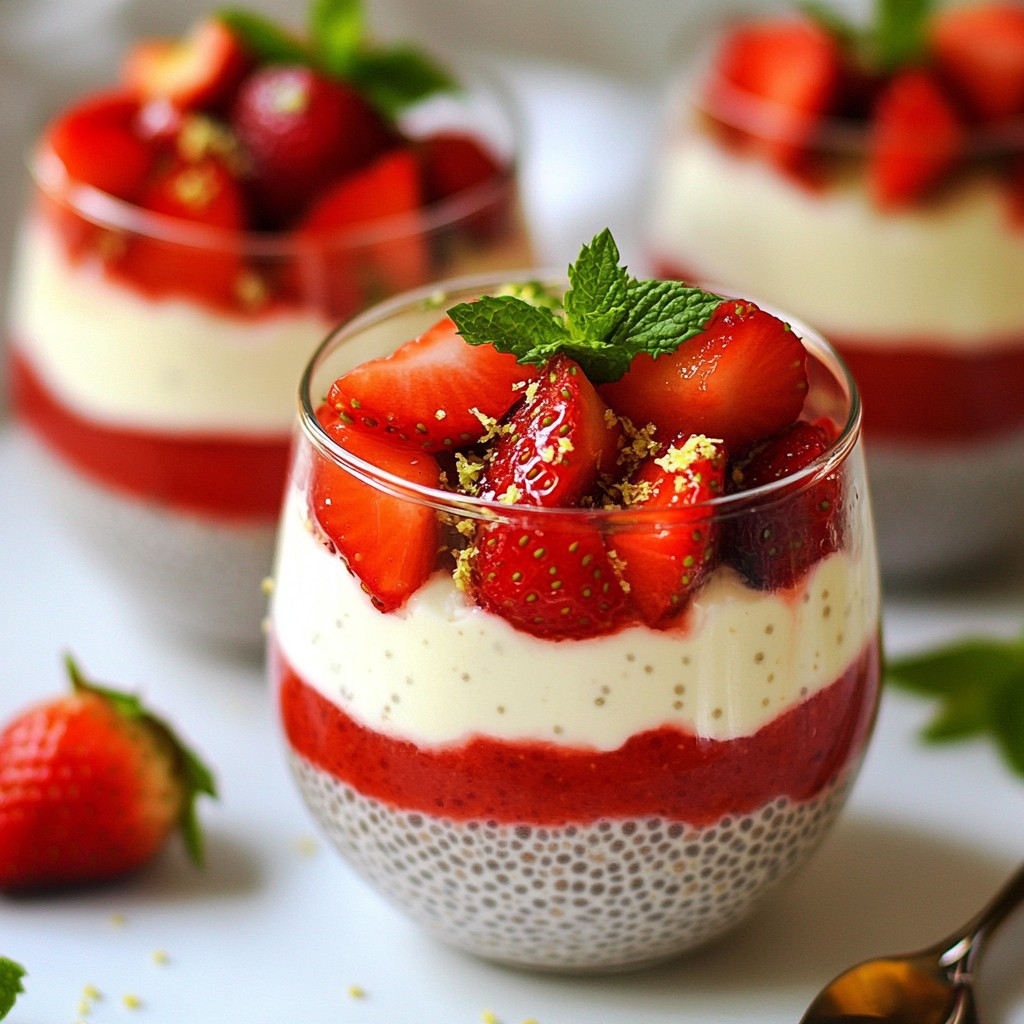 Erdbeer-Vanille Chia-Pudding Einfache und leckere Idee
