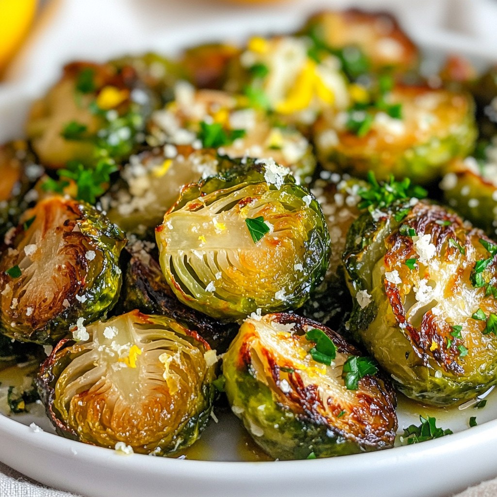 Lemon Garlic Roasted Brussels Sprouts Einfaches Rezept