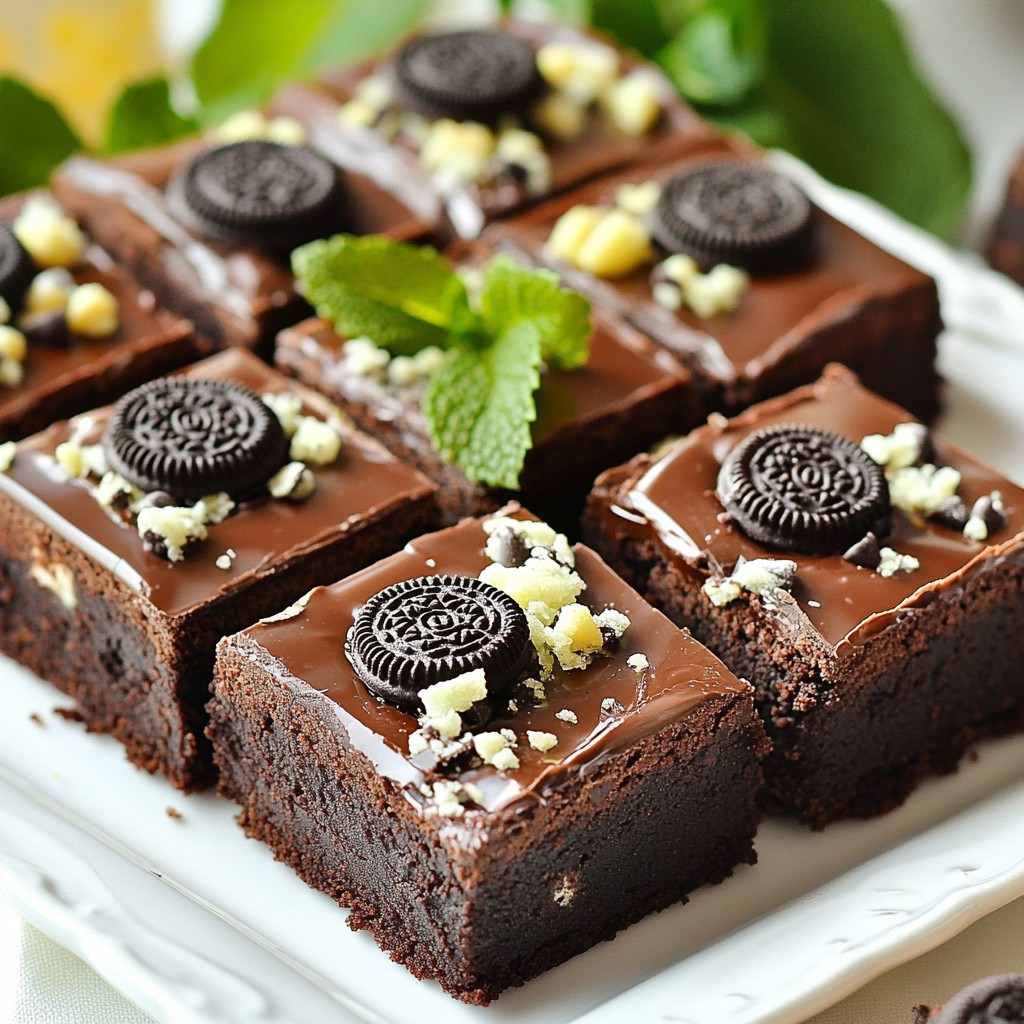 Schokoladige Mint Oreo Brownies Einfaches Rezept