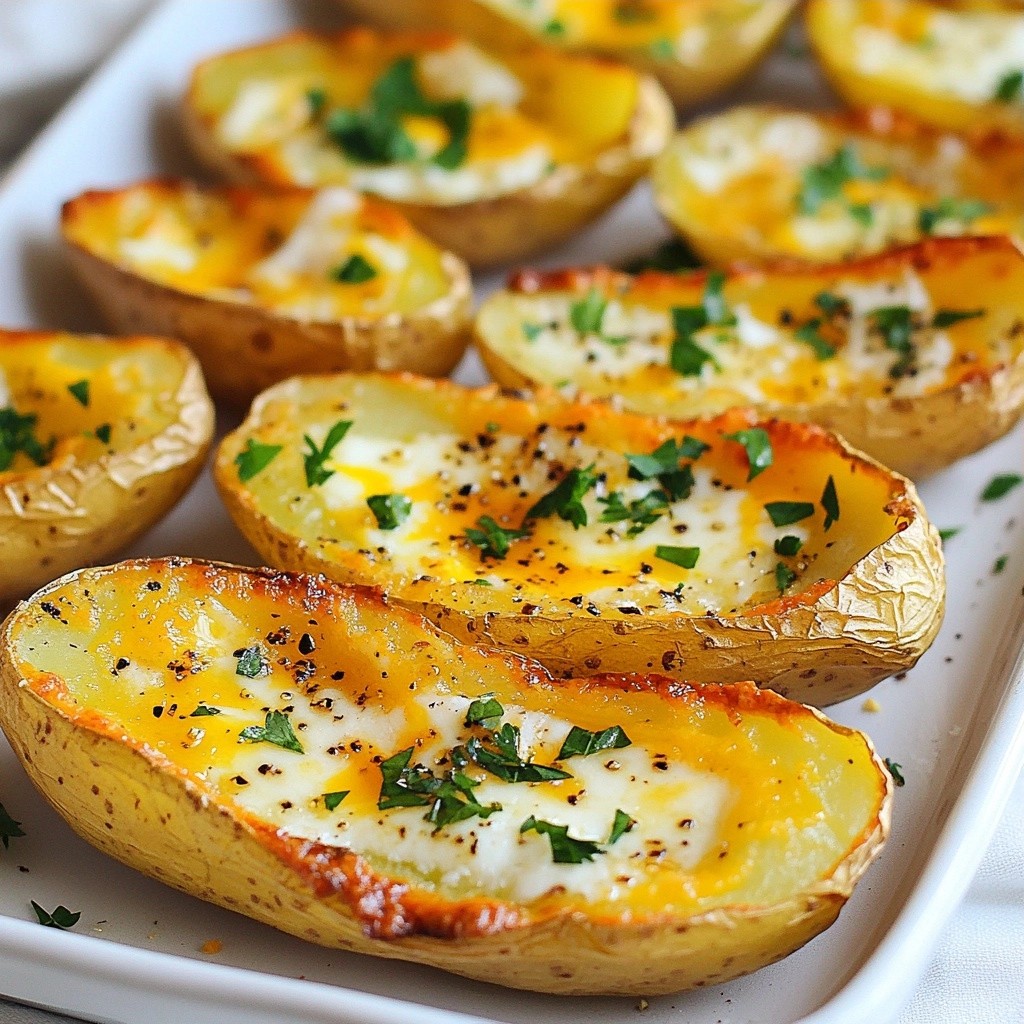 Crispy easy side dish Mustard Herb Potato Skins Rezept