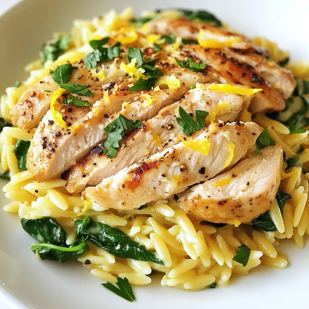 Garlic Butter Lemon Orzo with Chicken Einfaches Rezept