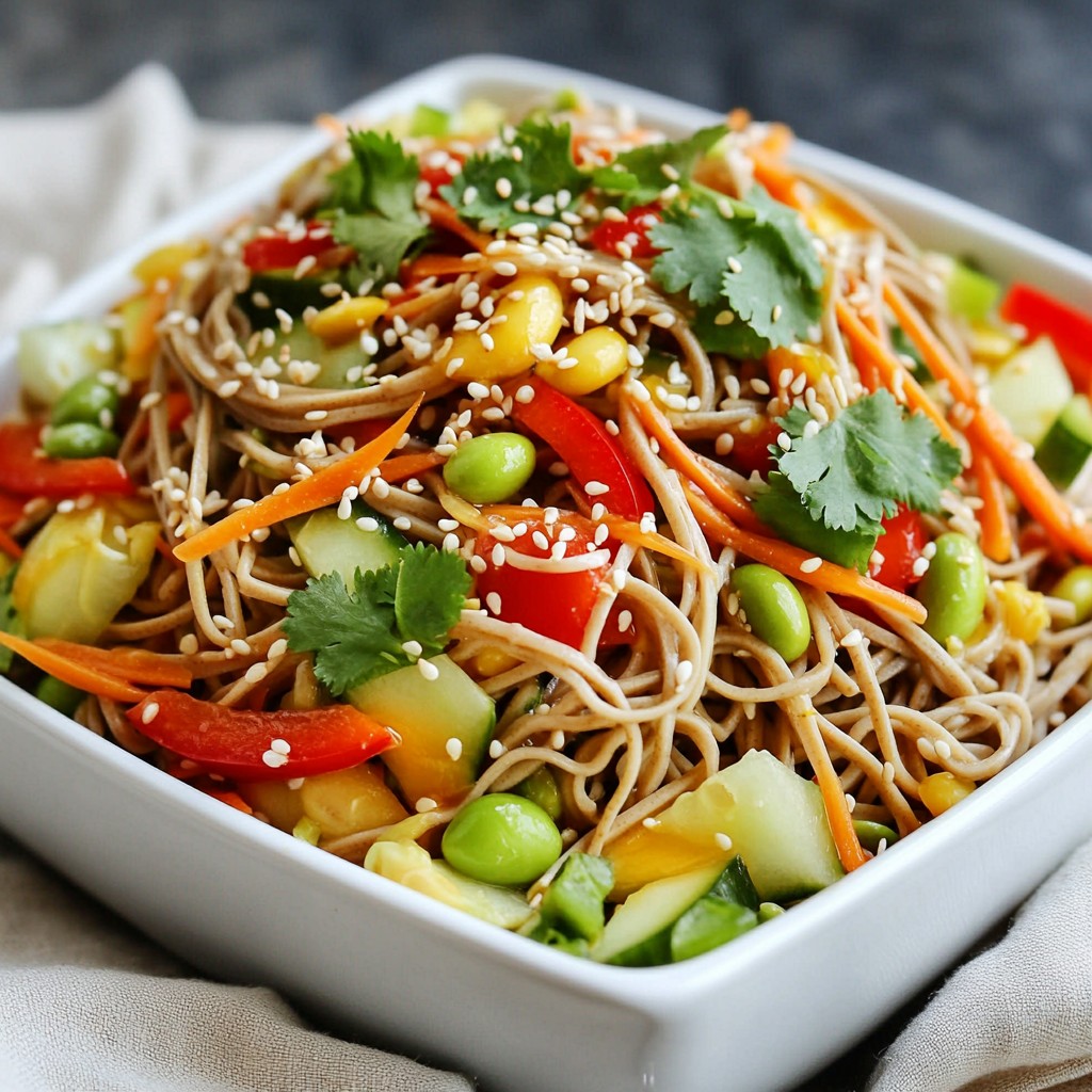 Sesame Ginger Soba Noodle Salad Frisch und Einladend