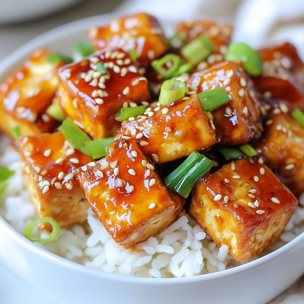 Honig Knoblauch Sesam Tofu Einfache und köstliche Mahlzeit