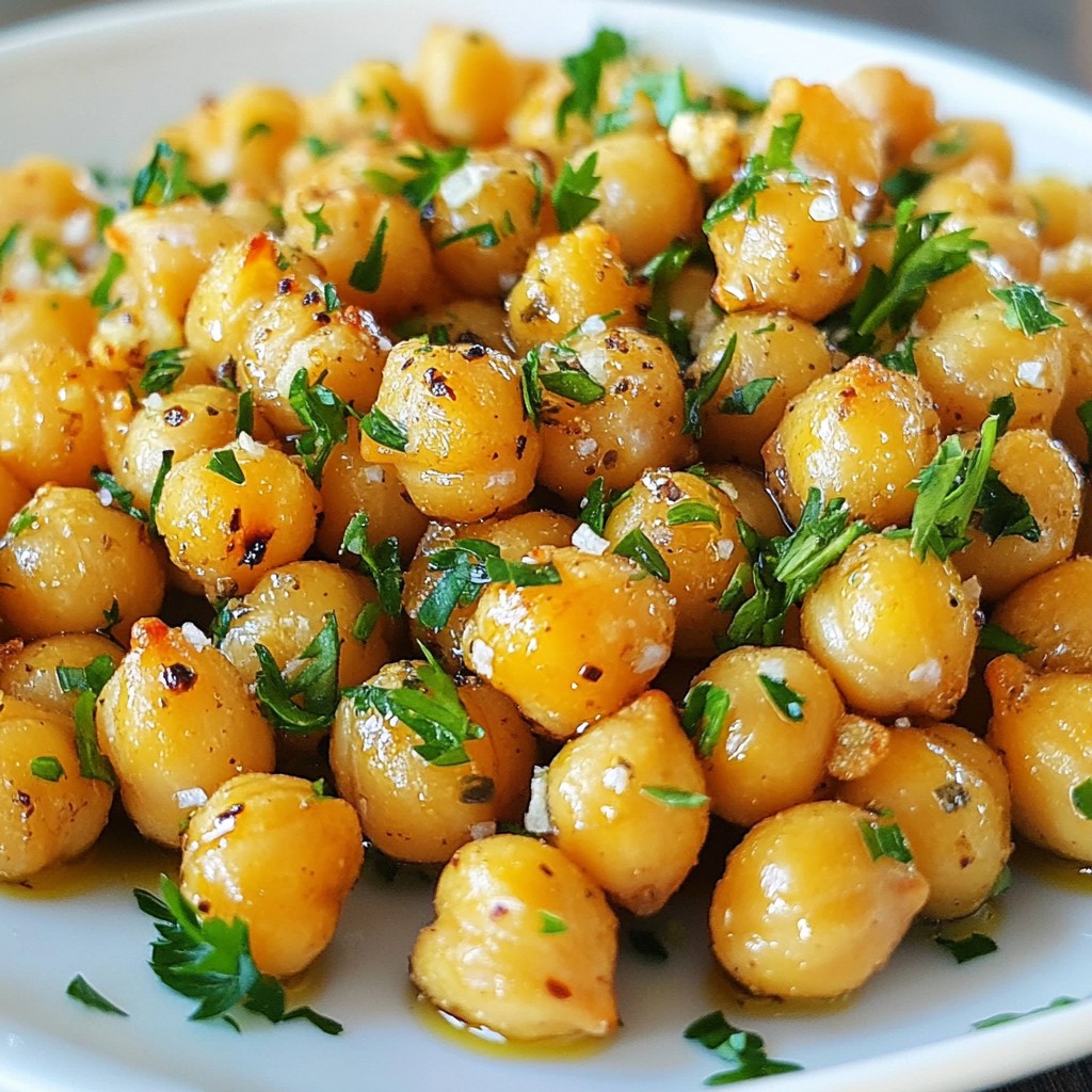 Garlic Herb Roasted Chickpeas Einfach und Knusprig