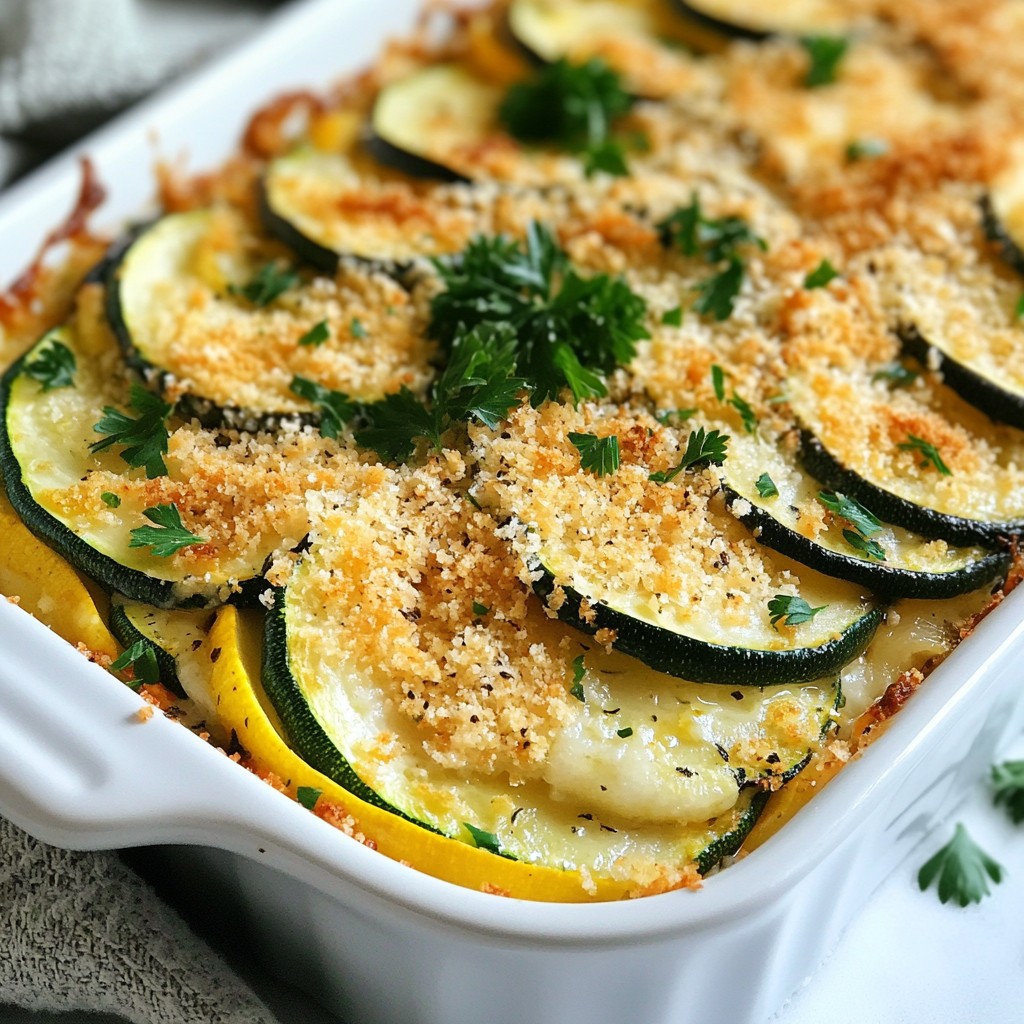 Garlic Parmesan Zucchini Casserole Einfaches Rezept
