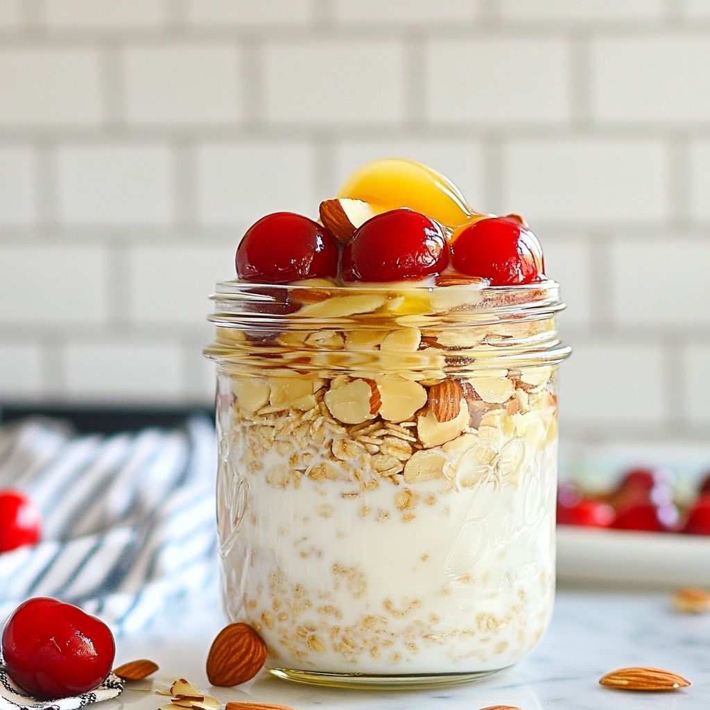 Kirsch-Mandel-Übernacht-Haferflocken Einfach und Lecker