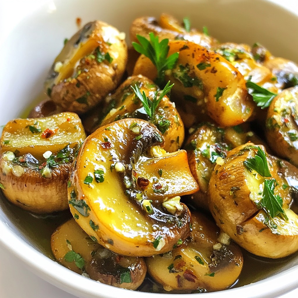 Savory easy side dish Garlic Herb Mushrooms Rezept