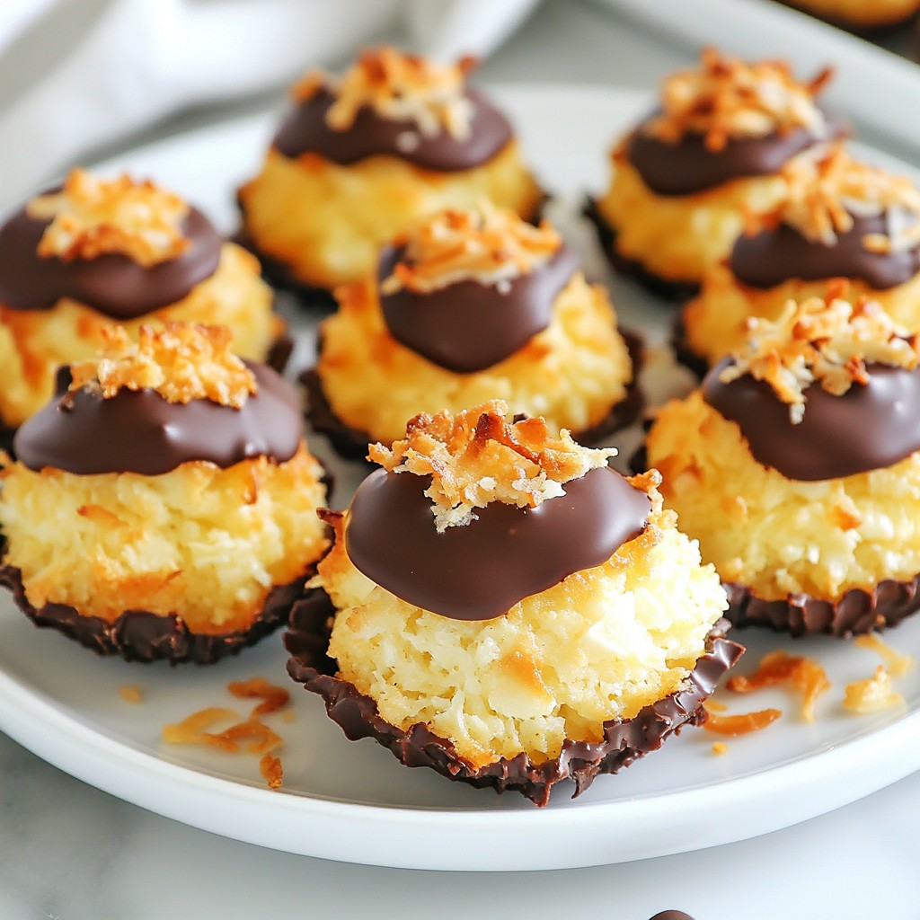 Schokoladenüberzogene Kokosmakronen Einfaches Rezept