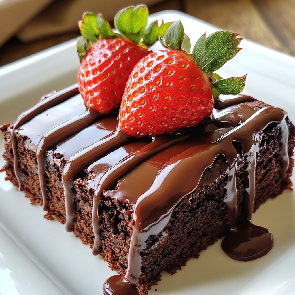 Schokoladenüberzogene Erdbeer-Brownies Genuss pur