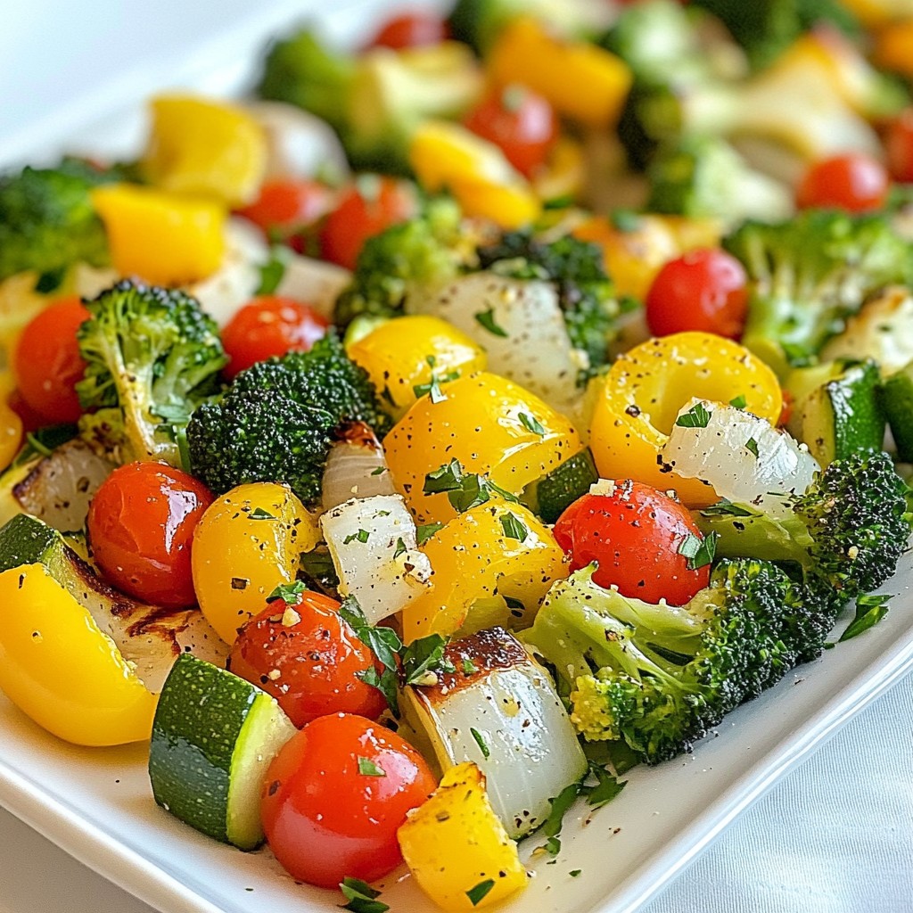 Knoblauch-Kräuter-Blechgemüse Einfach und Köstlich