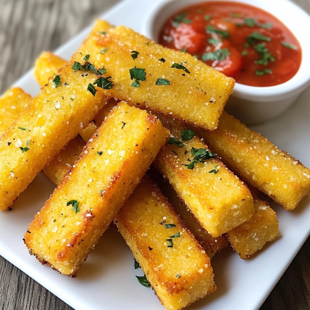 Crispy easy side dish Garlic Herb Polenta Sticks genießen