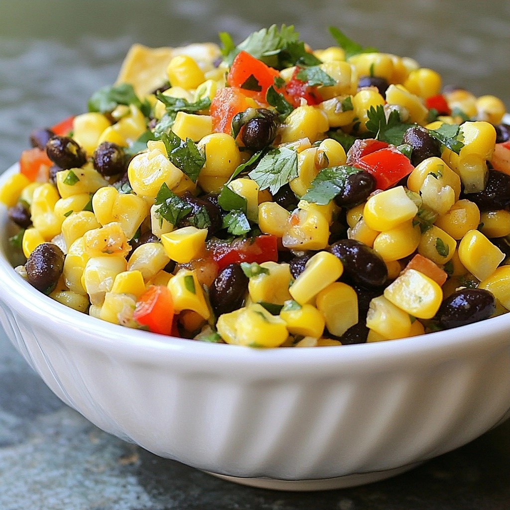 Grill leichtes Beilagenrezept Spicy Corn und Black Bean Salsa