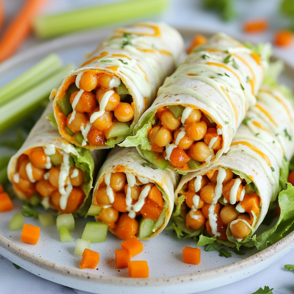 Vegan Buffalo Chickpea Wraps Schnelle und köstliche Mahlzeit