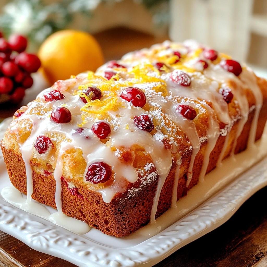 Cranberry Orange Bread with Glaze Einfach und Lecker