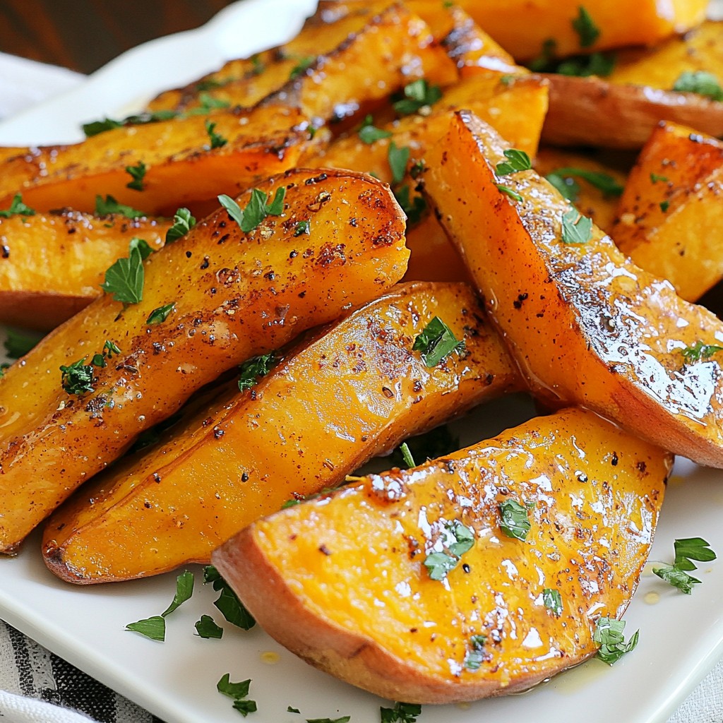 Maple Glazed Sweet Potato Wedges Lecker und Einfach
