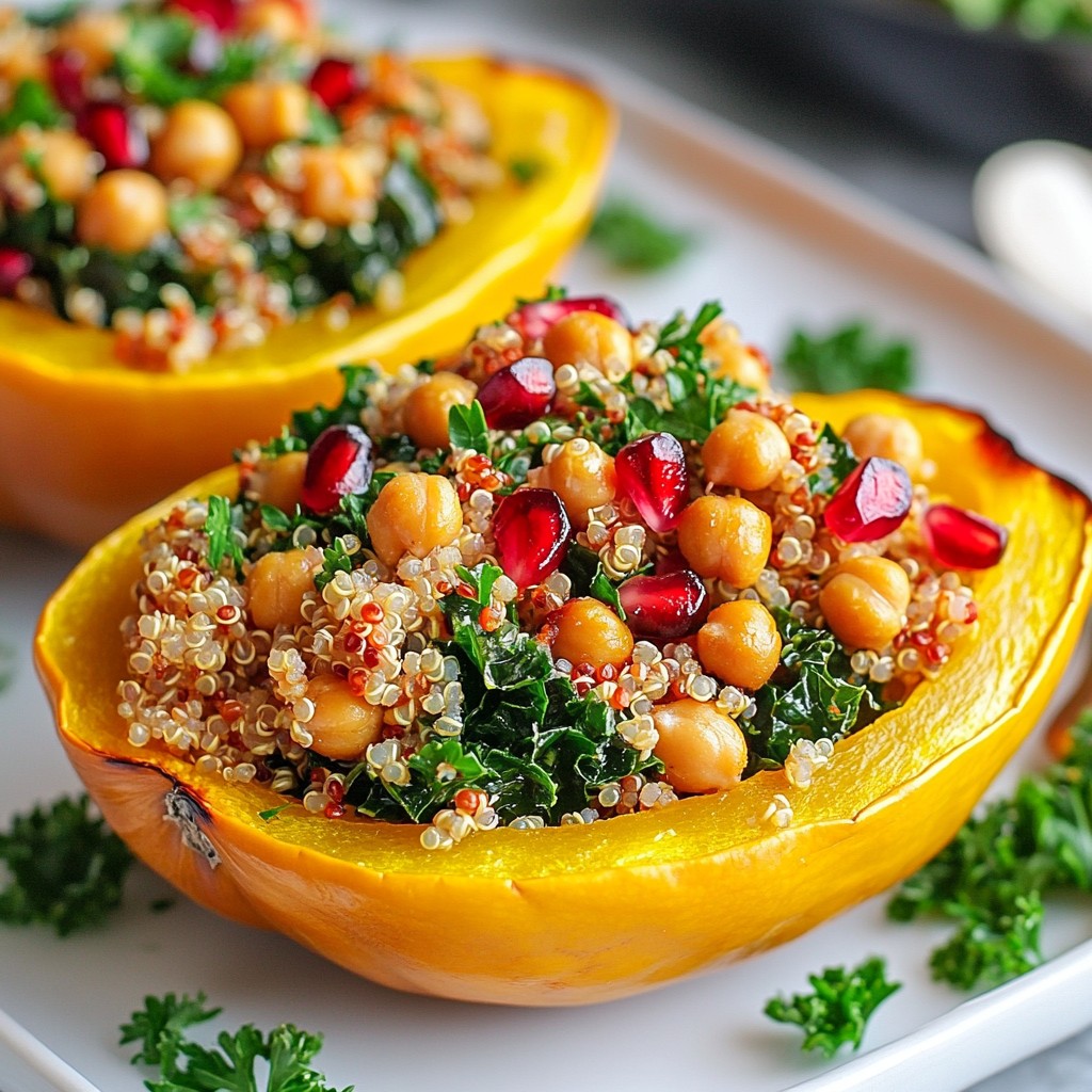 Savory easy side dish Stuffed Acorn Squash Rezept