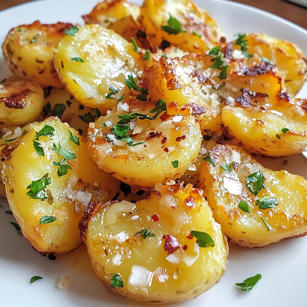Knoblauch Parmesan zerdrückte Kartoffeln lecker genießen