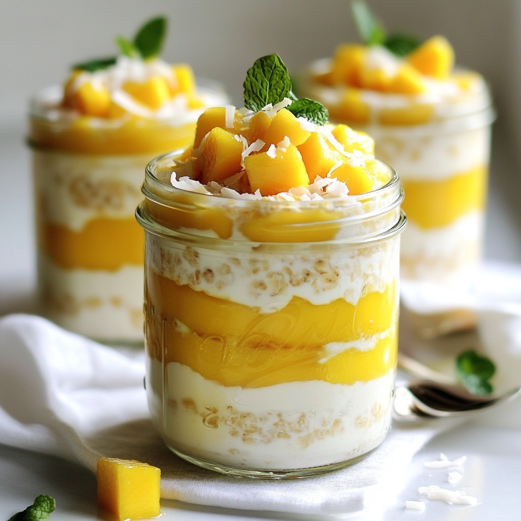 Coconut Mango Overnight Oats Einfach und lecker