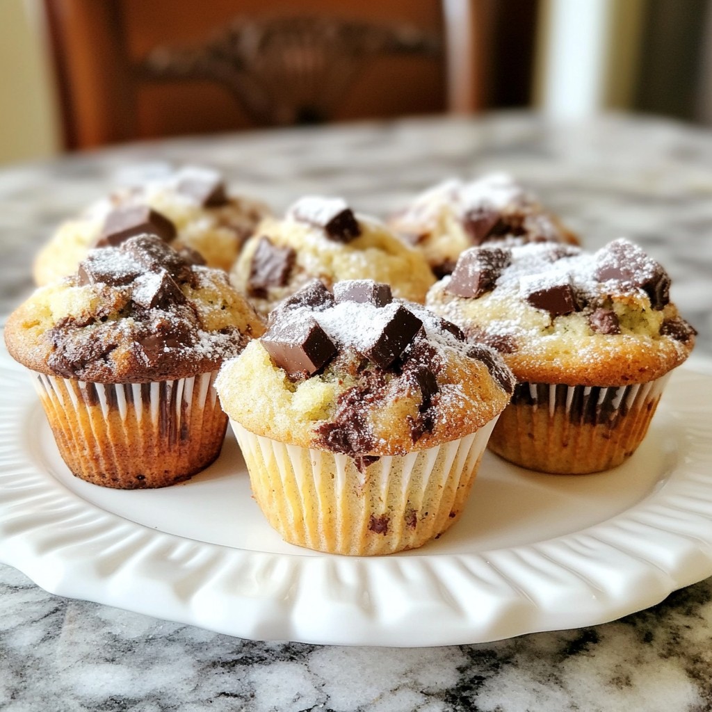 Schmackhafte Chocolate Chunk Zucchini Muffins Rezept