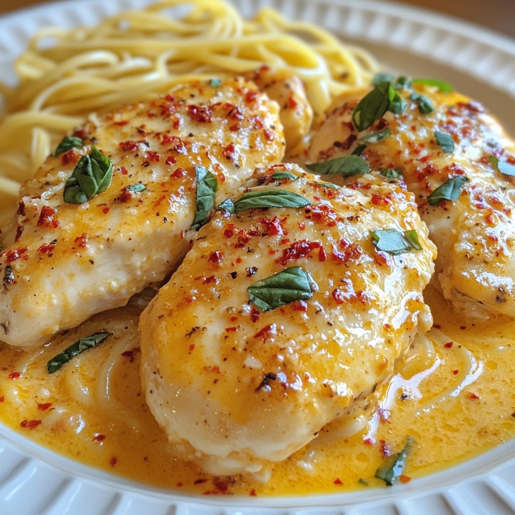 Cremiges Tomaten-Basilikum-Hähnchen Einfaches Rezept