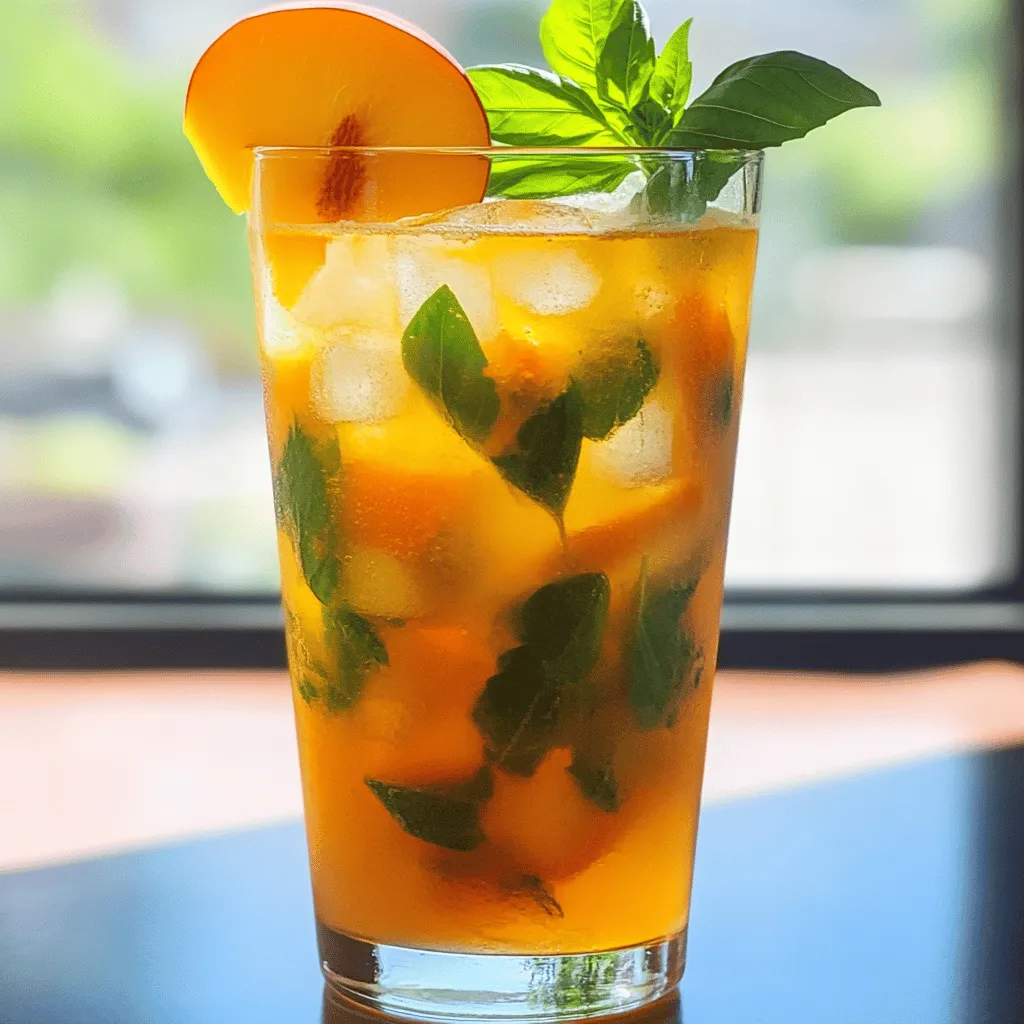 Pfirsich-Basilikum Eistee Erfrischend und Einfach Zubereiten