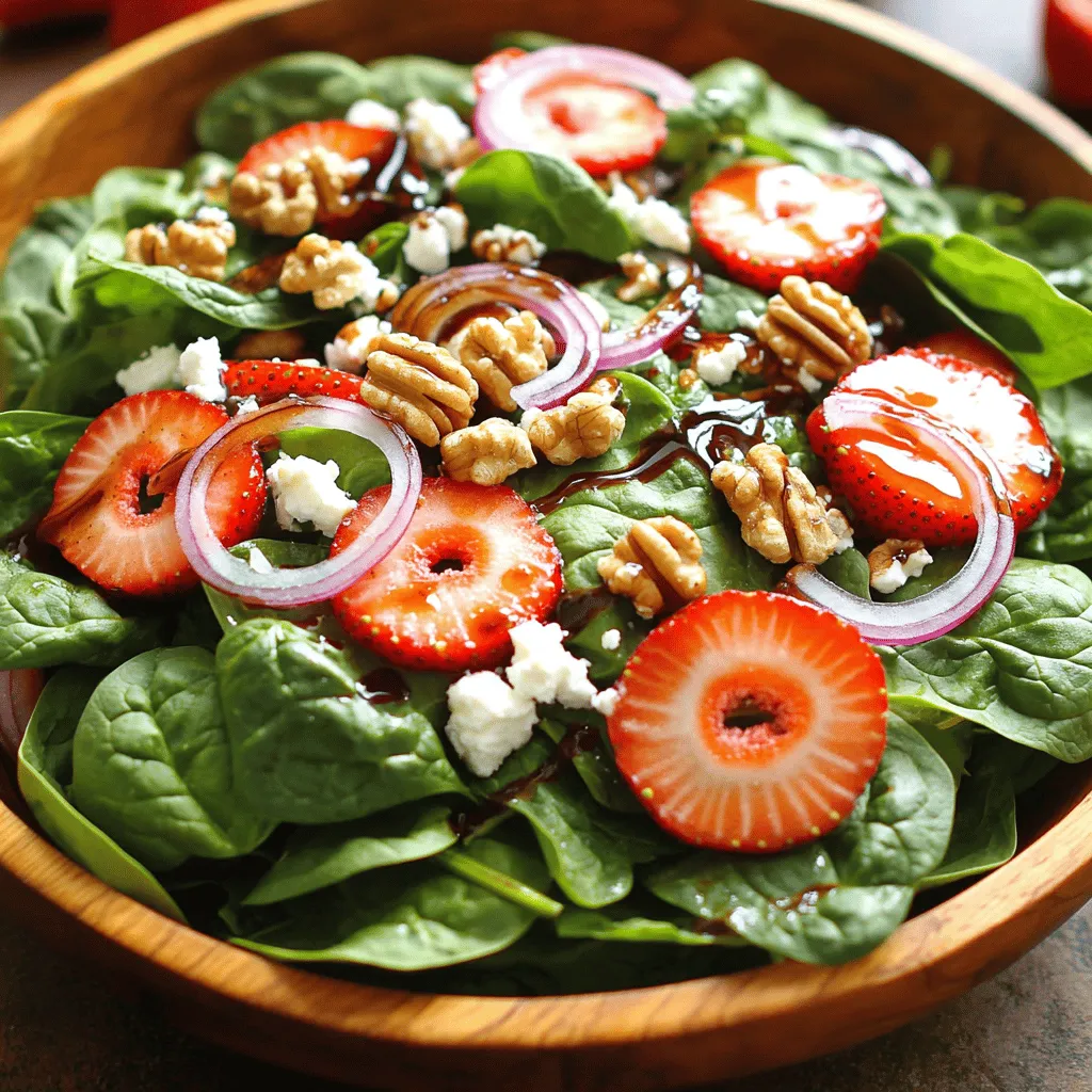 Frischer Erdbeer-Spinat-Salat Einfach und Lecker